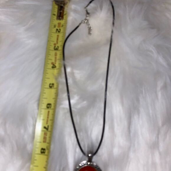 SIMULATED CAMELIAN oval stone reversible 9” choker - Picture 6 of 7